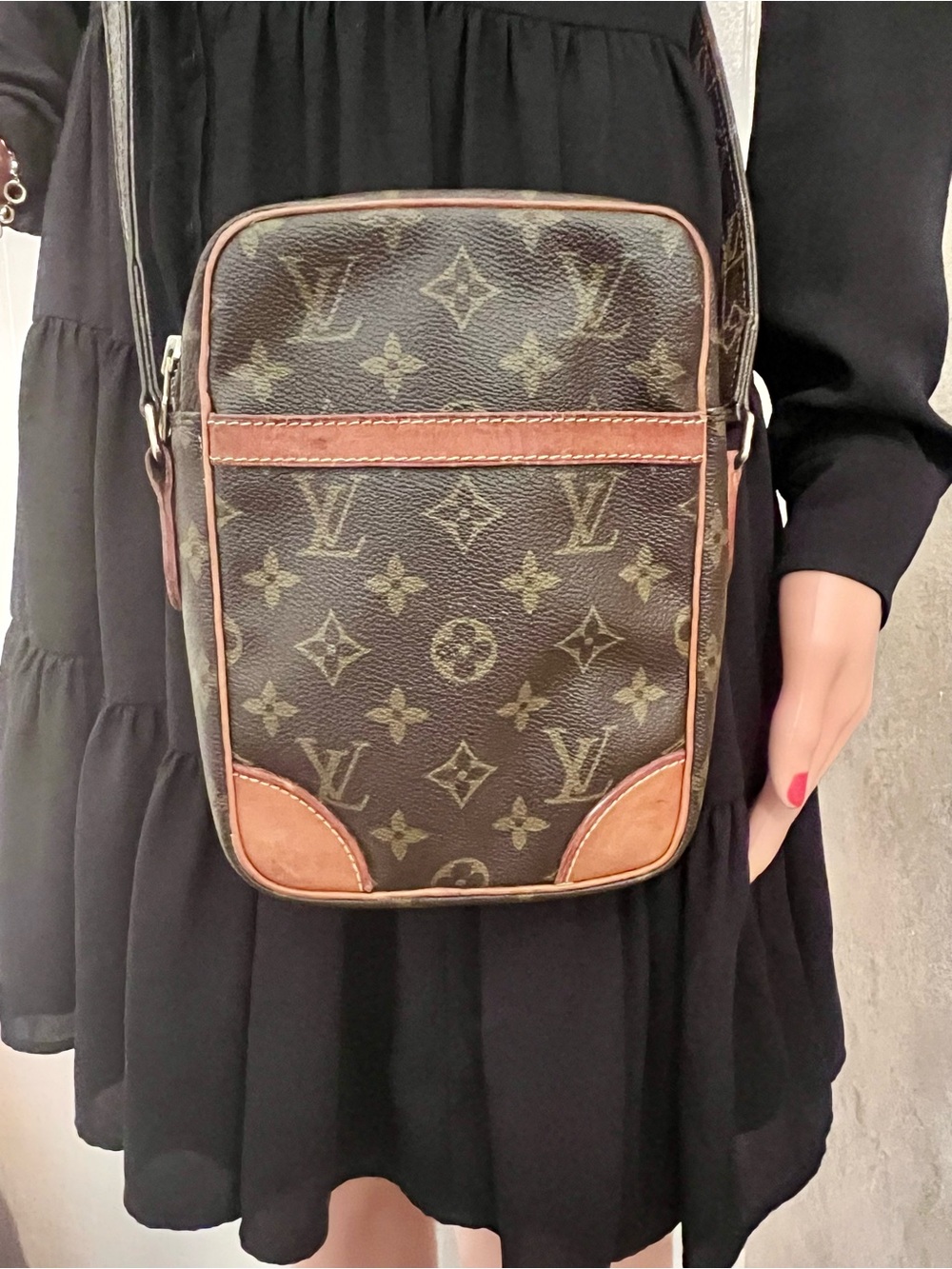 Louis Vuitton DANUBE Monogram Messenger Bag in Brown and Tan